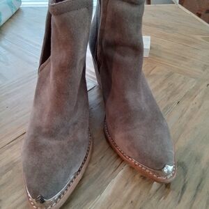 Jeffrey Campbell Cromwell Taupe Western Cowboy Metal Tip Size 7.5.
